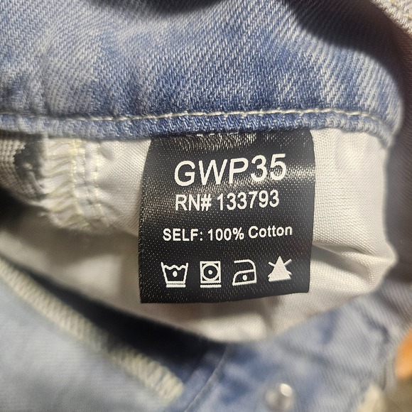 Anthropologie POL Patchwork Baggy High Rise Wide Leg Jeans M Boho Hippie 32x30.5 - Picture 6 of 11